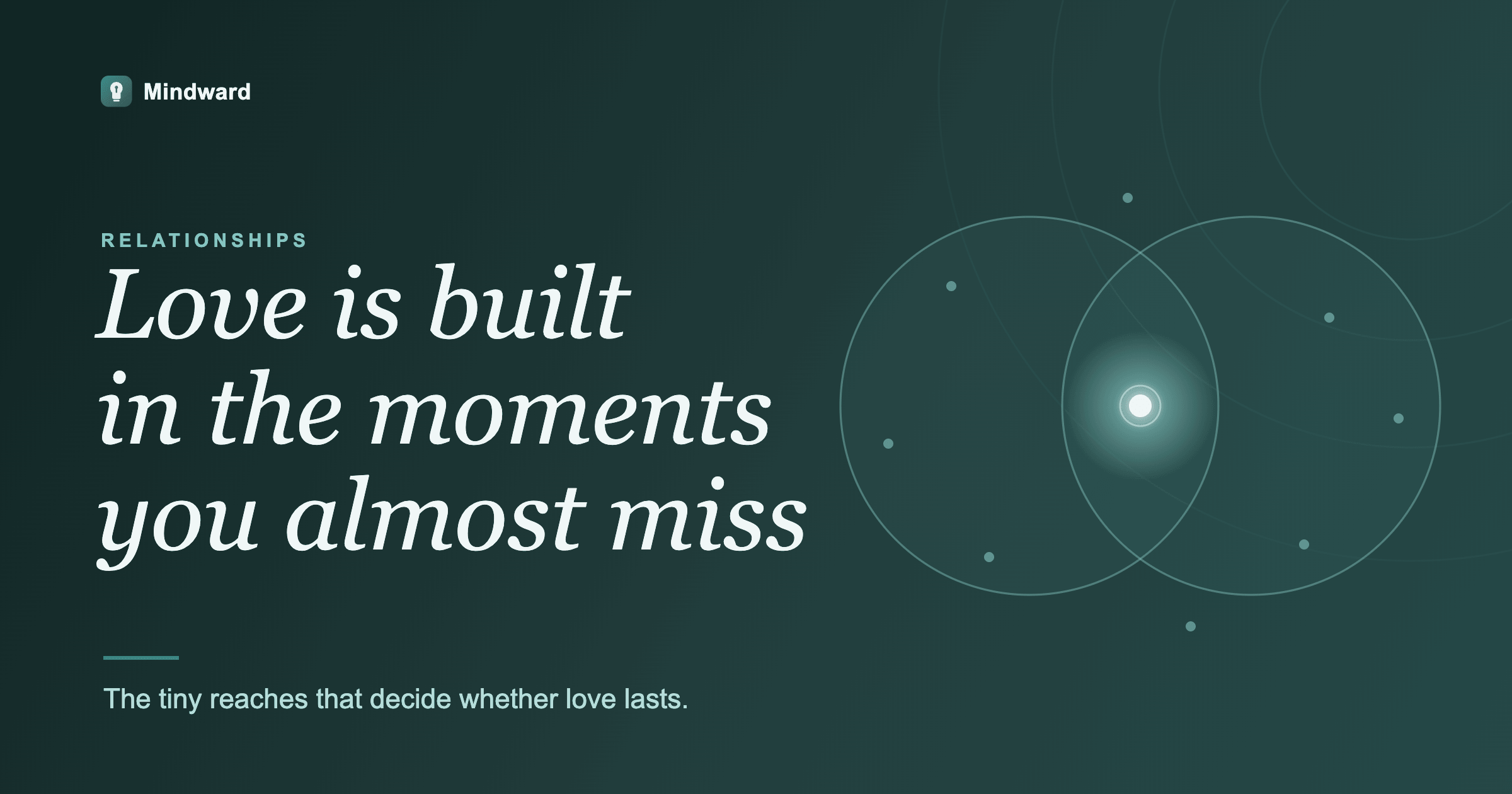 Love Is Built in the Moments You Almost Miss